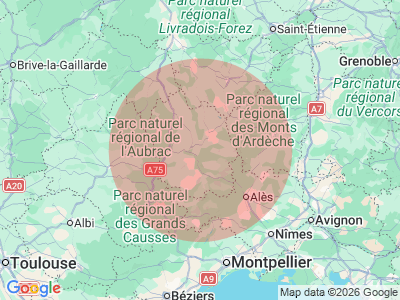 Map at 44.494203, 3.5812692